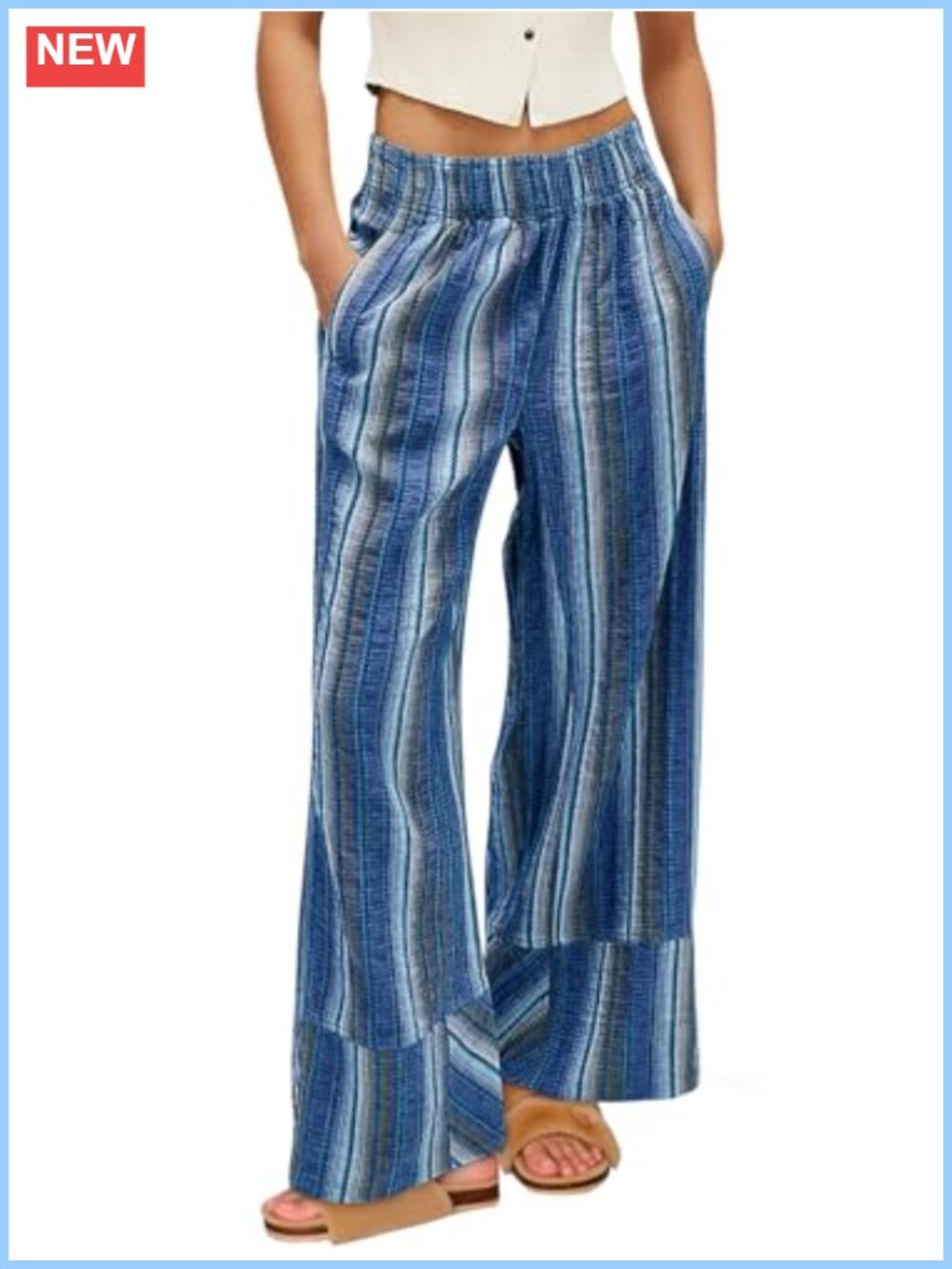 Cicy Bell Women's High Rise Wide Leg Palazzo Lounge Pants with Drawstring